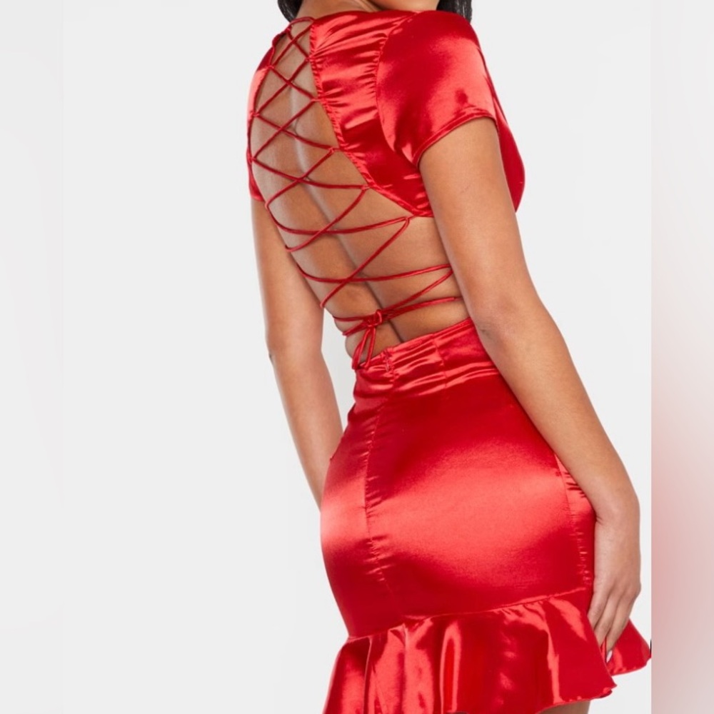 Silky red dress